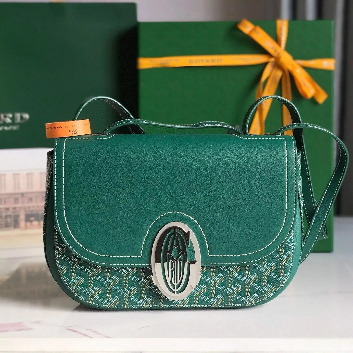 Goyard Bags 233 Bag 25 In Green Calfskin And Goyardine Canvas - Certified Pre-Owned Luxury