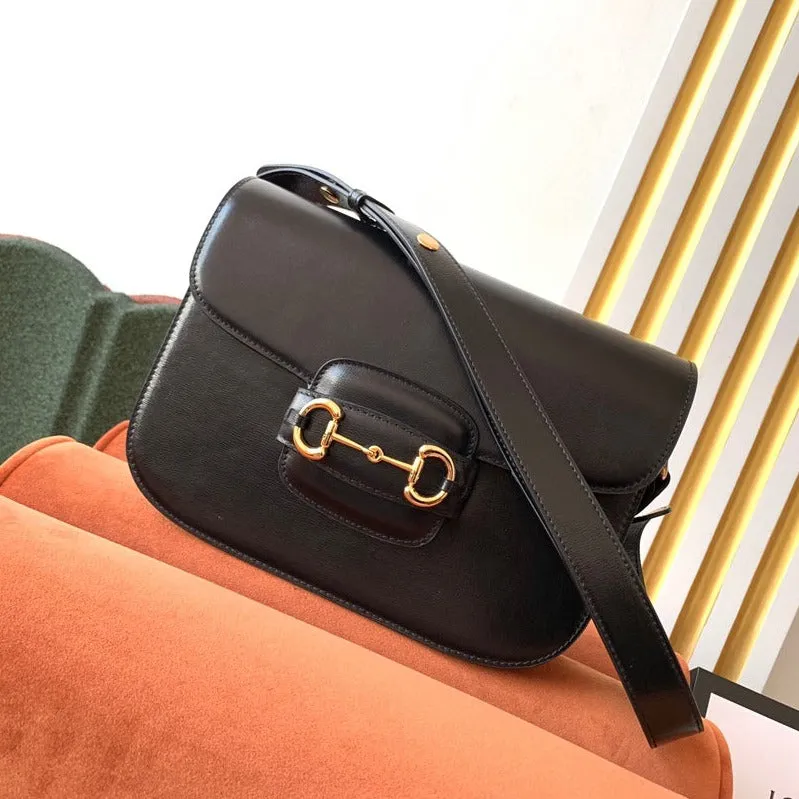 Gucci Bags Gg 1955 Horsebit Bag 25Cm Black Calfskin Gold Hardware - Certified Pre-Owned Luxury