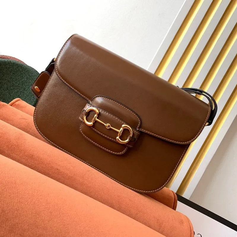 Gucci Bags Gg 1955 Horsebit Bag 25Cm Brown Calfskin Gold Hardware - Certified Pre-Owned Luxury