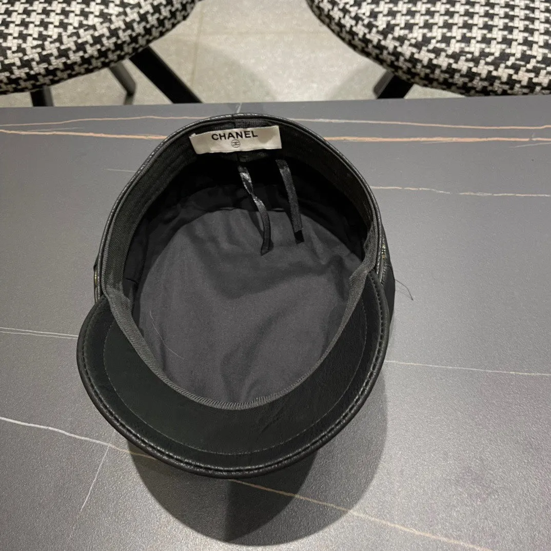 Baker Boy Cap In Black Calfskin 420946 view 2