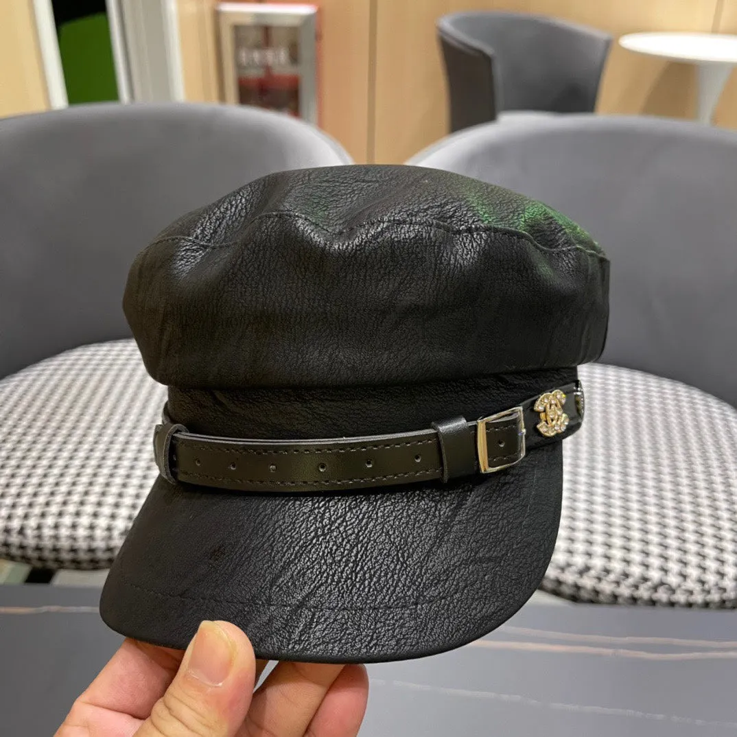 Baker Boy Cap In Black Calfskin 420946 view 6