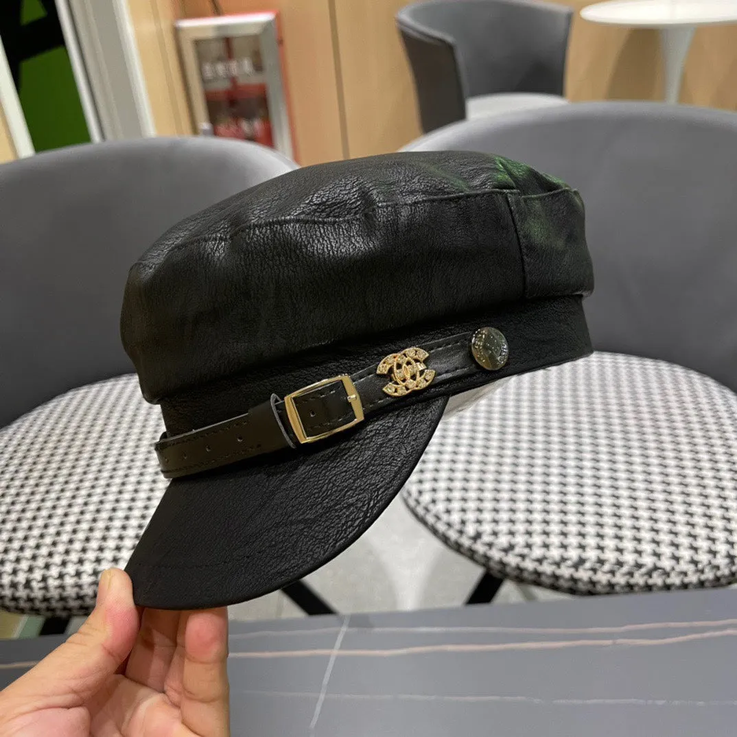 Baker Boy Cap In Black Calfskin 420946 view 7