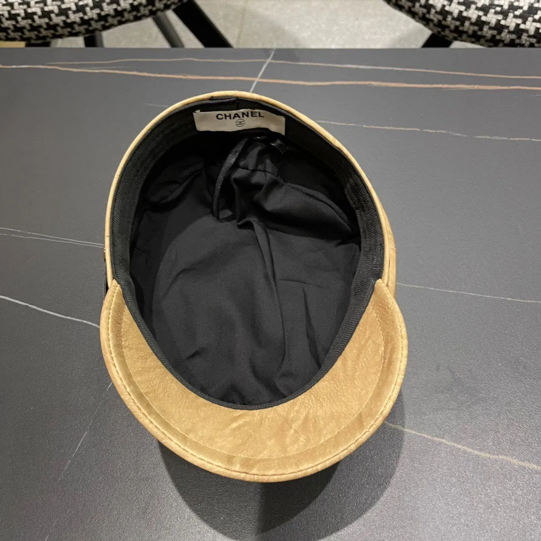Baker Boy Cap In Peanut Brown Calfskin 420948 view 7