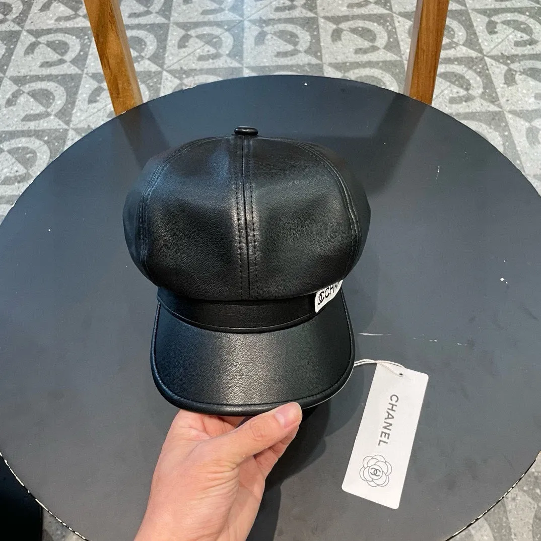 Baker Boy Cap In Tortilla Brown Calfskin 419446 view 2
