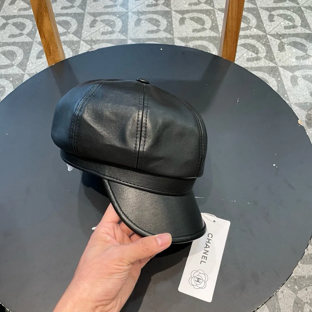 Baker Boy Cap In Tortilla Brown Calfskin 419446 view 4