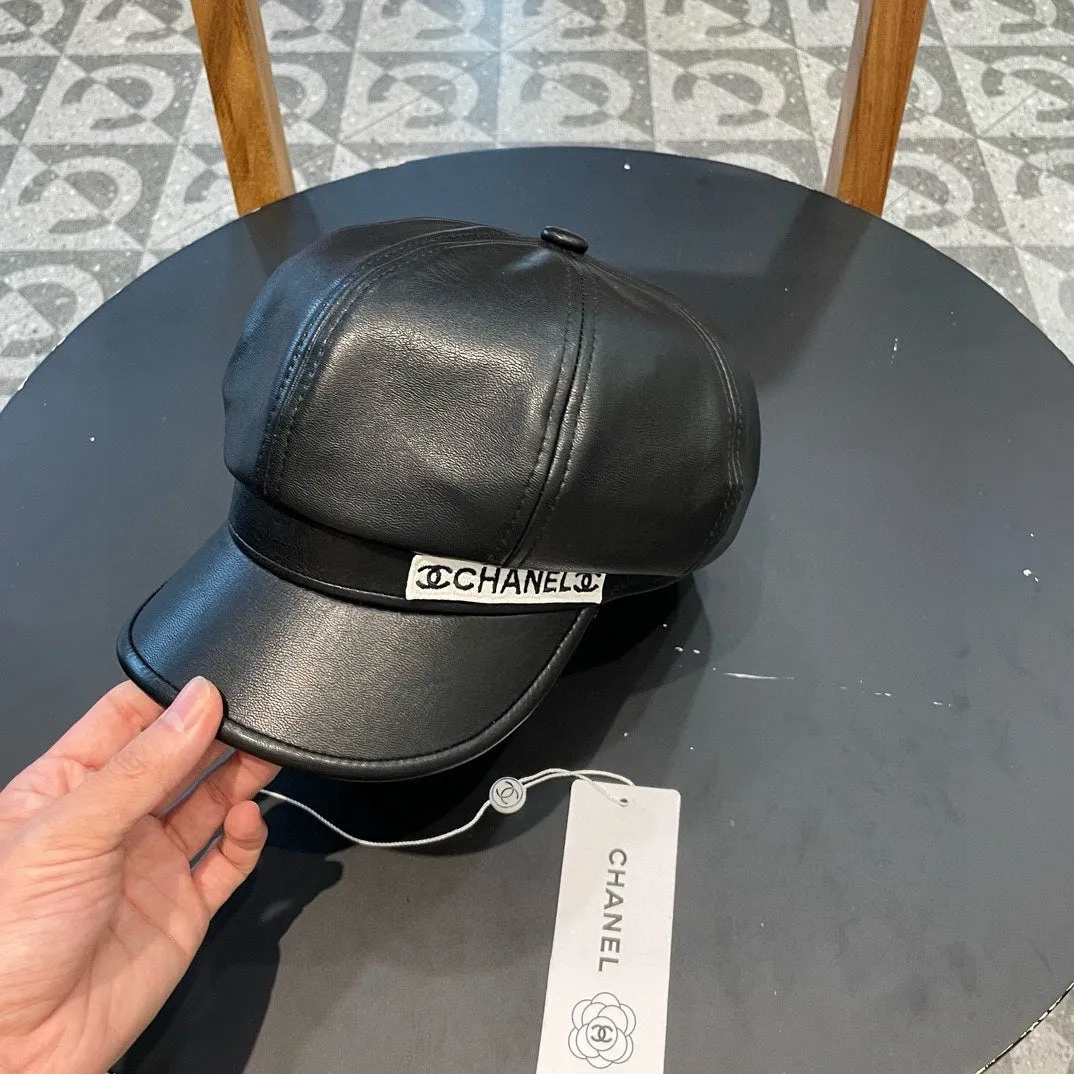 Caps & Hats Baker Boy Cap In Tortilla Brown Calfskin 419446 - Certified Pre-Owned Luxury