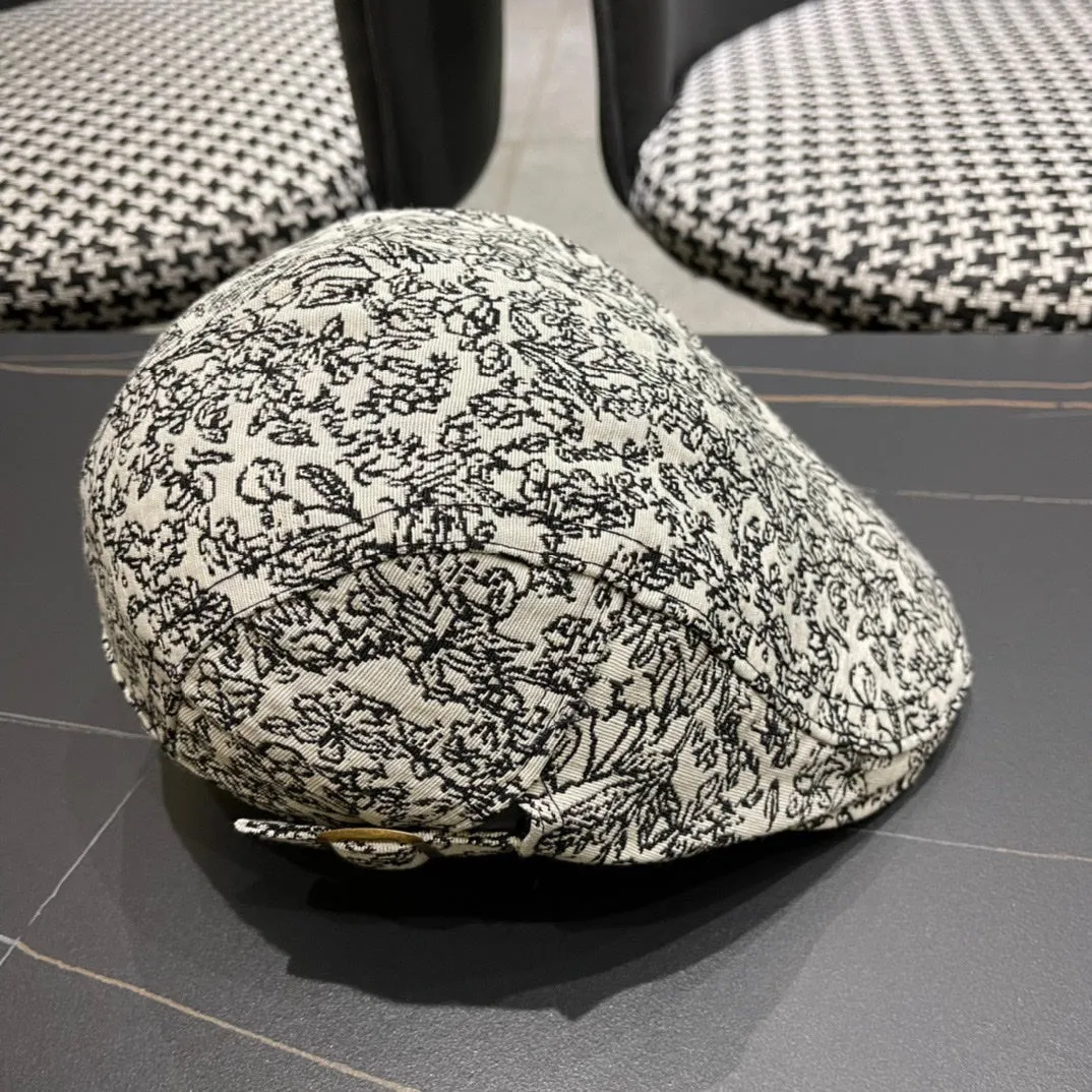 Baker Boy Cap In White Mix Black Fabric 431518 view 2