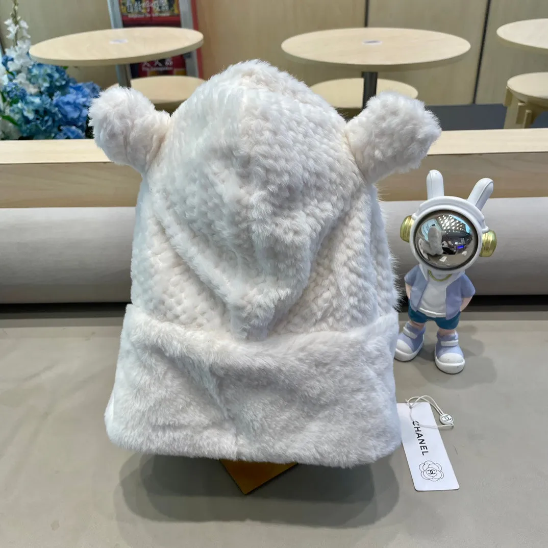 Balaclava Hat In White Fleece 422223 view 3