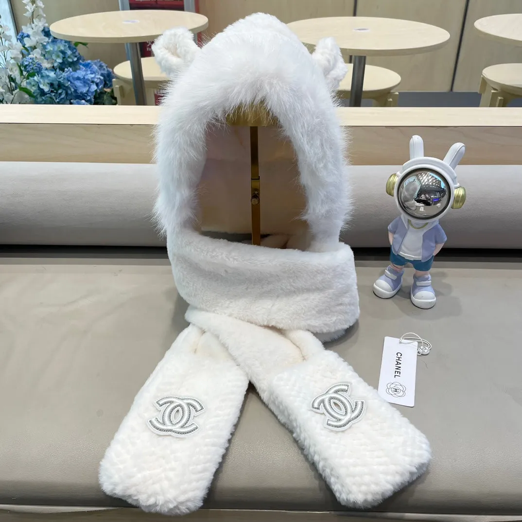 Balaclava Hat In White Fleece 422223 view 6