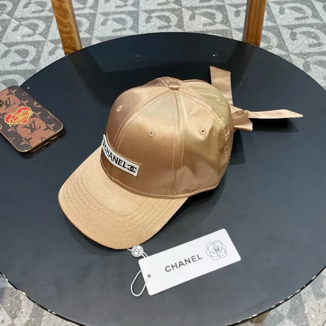 Baseball Hat In Gold Silk Satin 404866 - Main View
