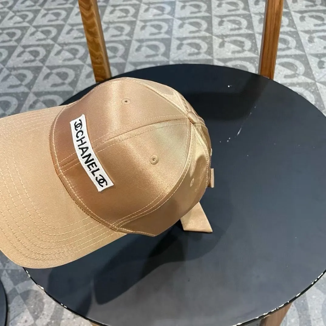 Baseball Hat In Gold Silk Satin 404866 view 3