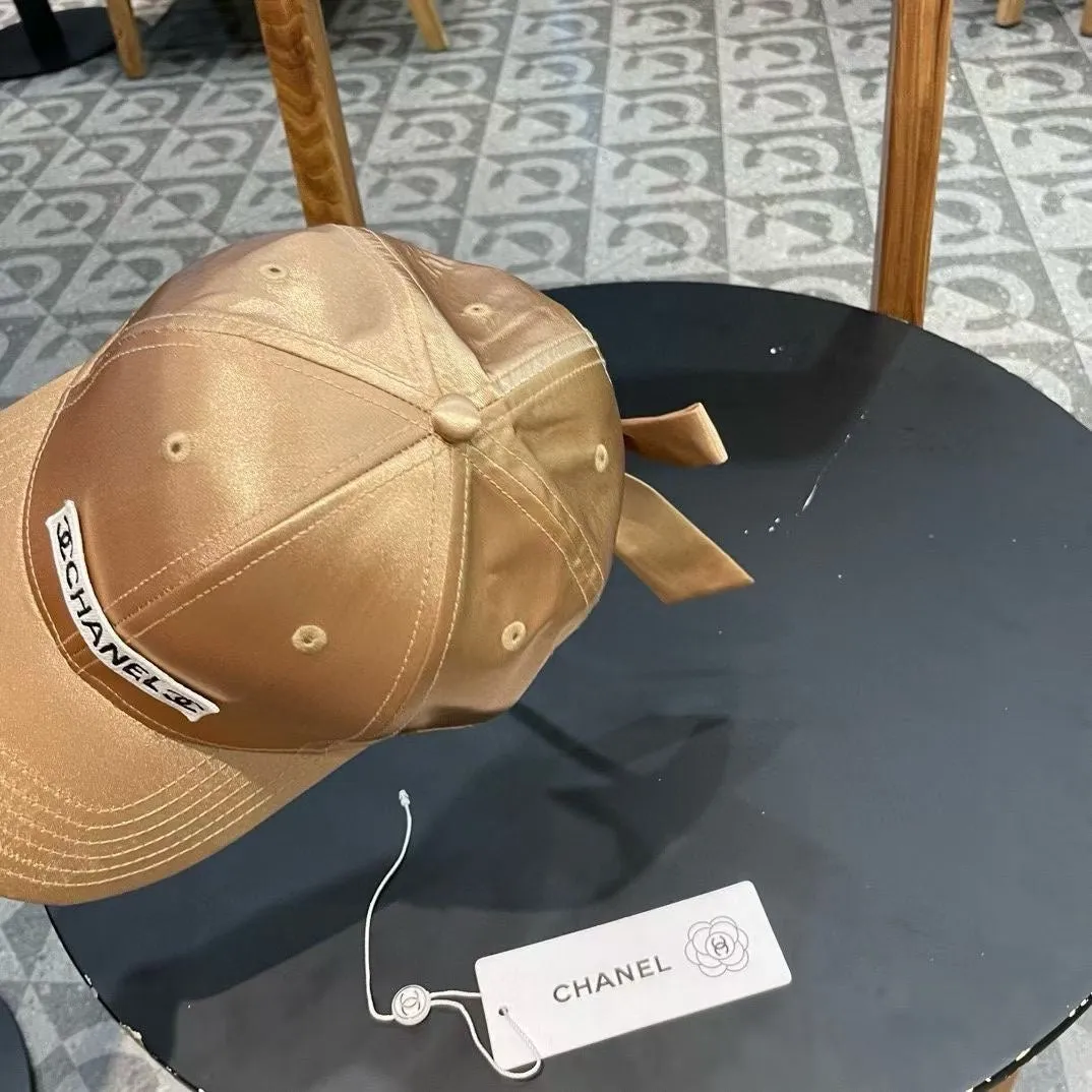 Baseball Hat In Gold Silk Satin 404866 view 5
