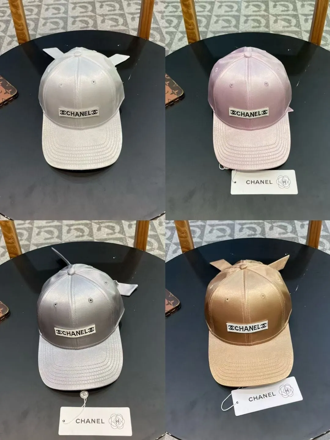 Baseball Hat In Gold Silk Satin 404866 view 8