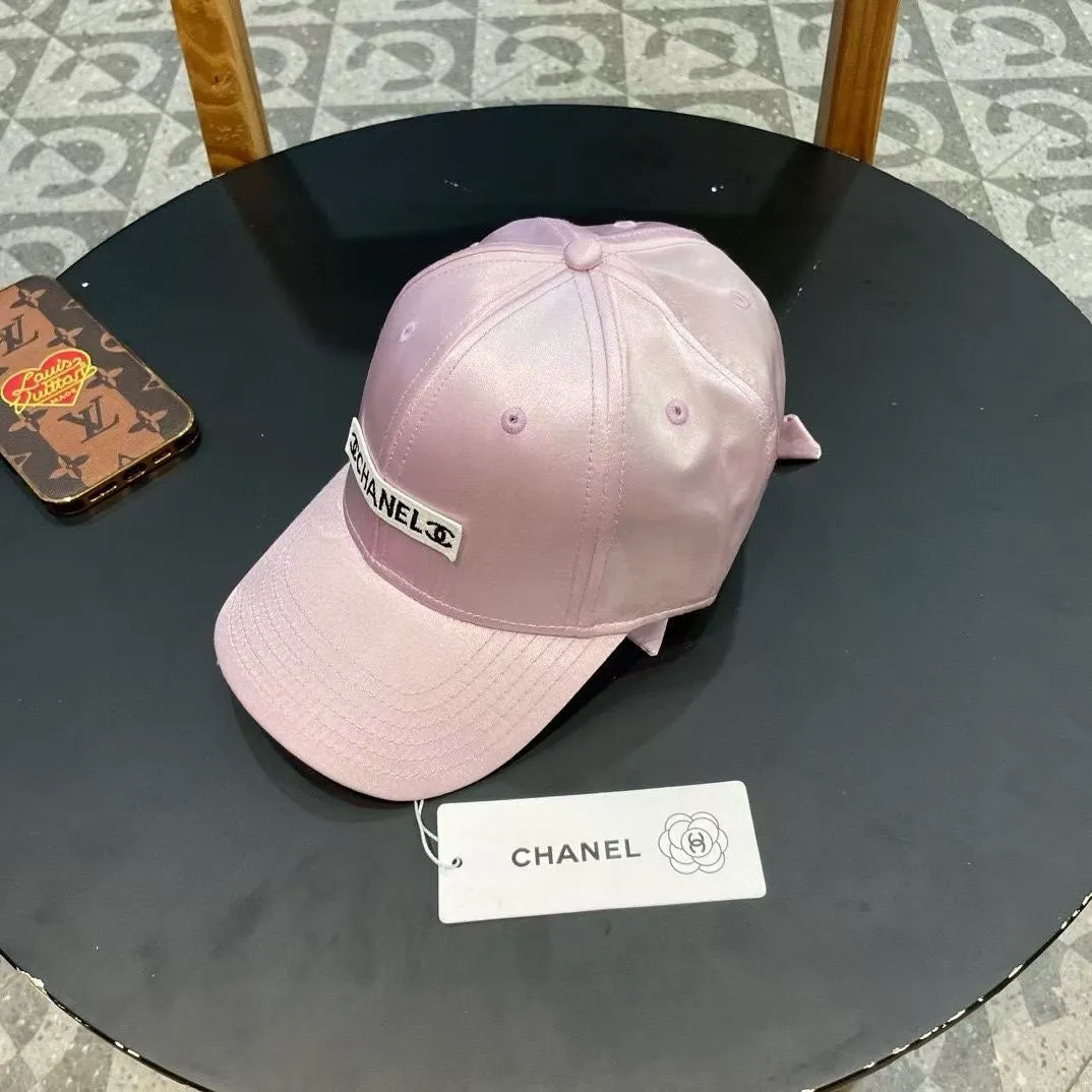 Baseball Hat In Light Pink Silk Satin 404864 - Main View