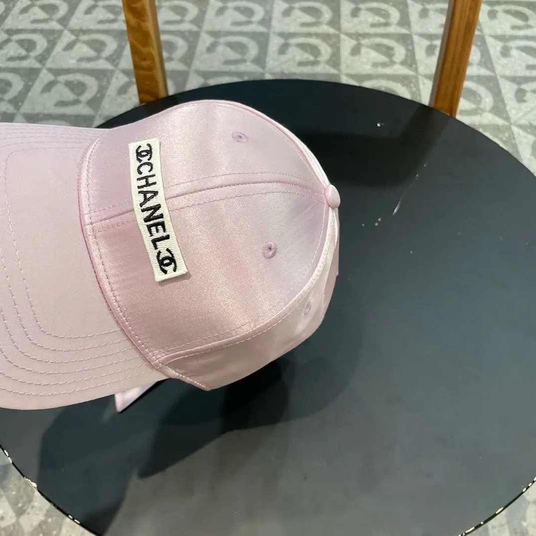 Baseball Hat In Light Pink Silk Satin 404864 view 2