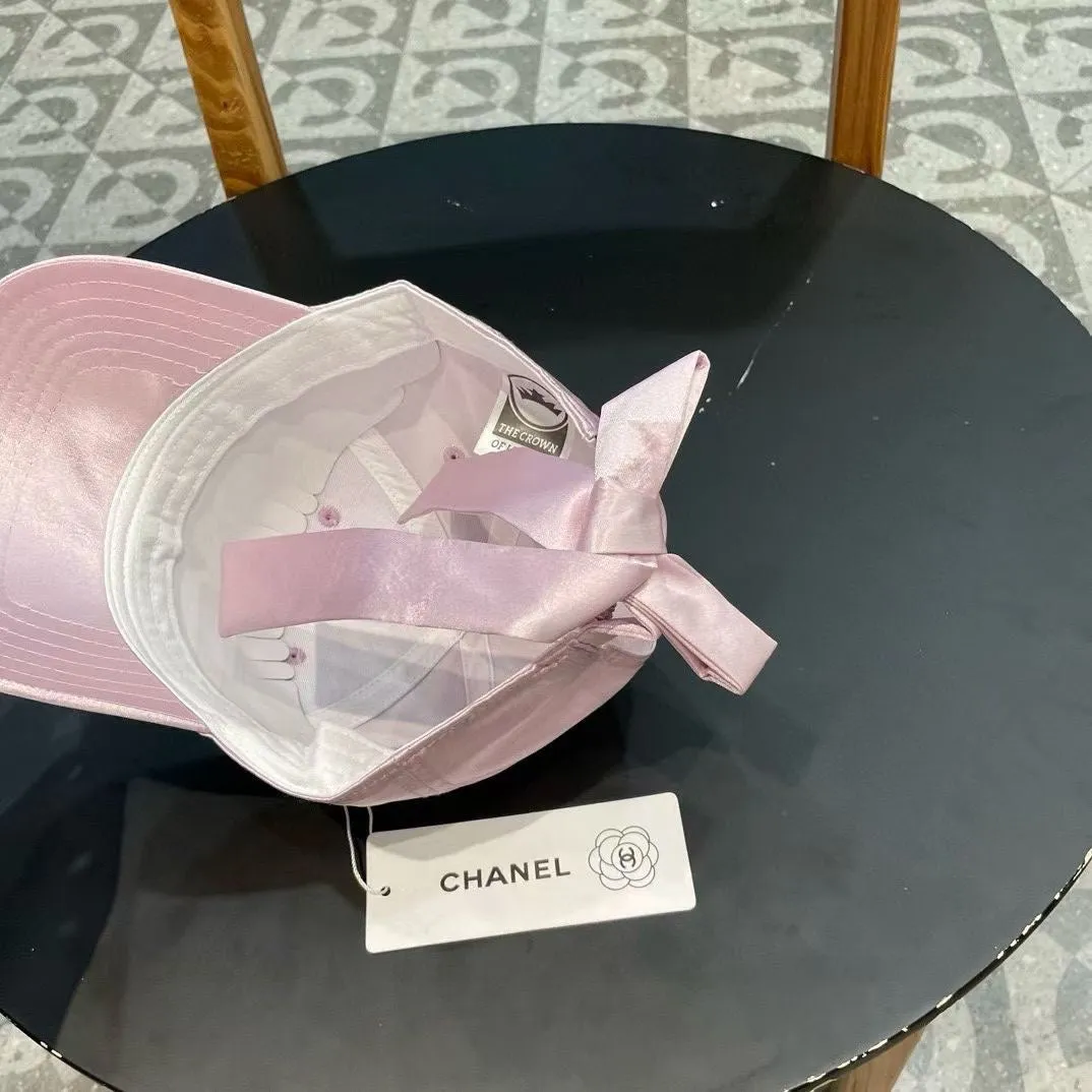Baseball Hat In Light Pink Silk Satin 404864 view 7