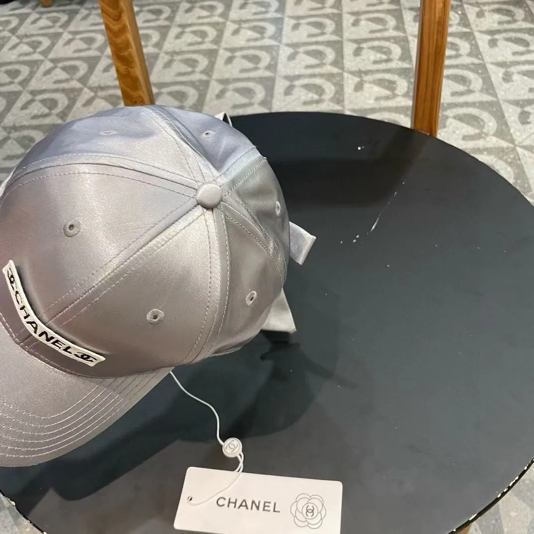 Baseball Hat In Silver Silk Satin 404865 view 3