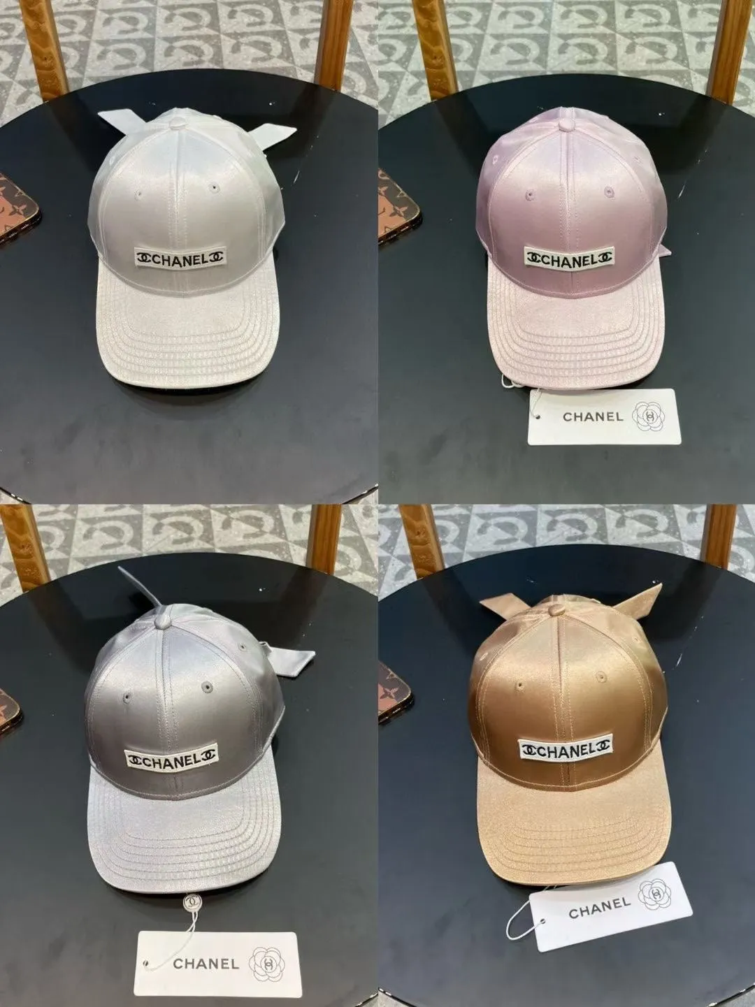 Baseball Hat In Silver Silk Satin 404865 view 8