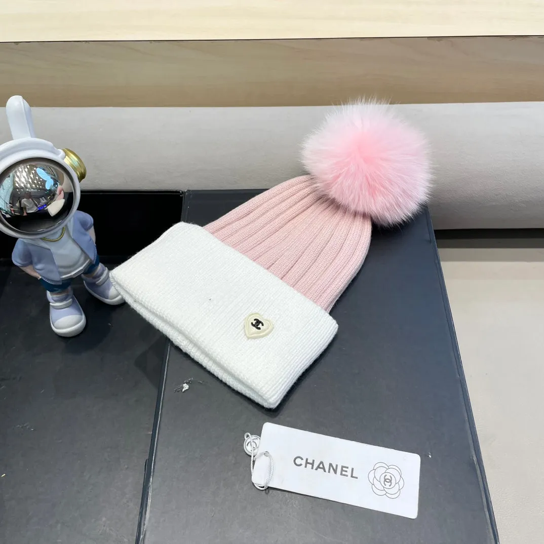 Beanie Hat In Baby Pink Mix White Wool 421051 - Main View