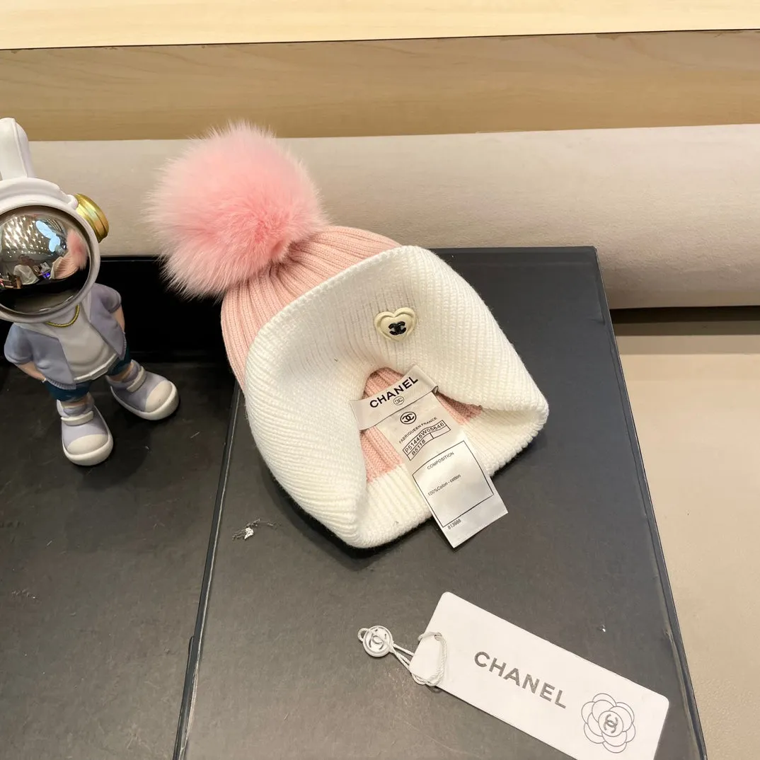 Beanie Hat In Baby Pink Mix White Wool 421051 view 5