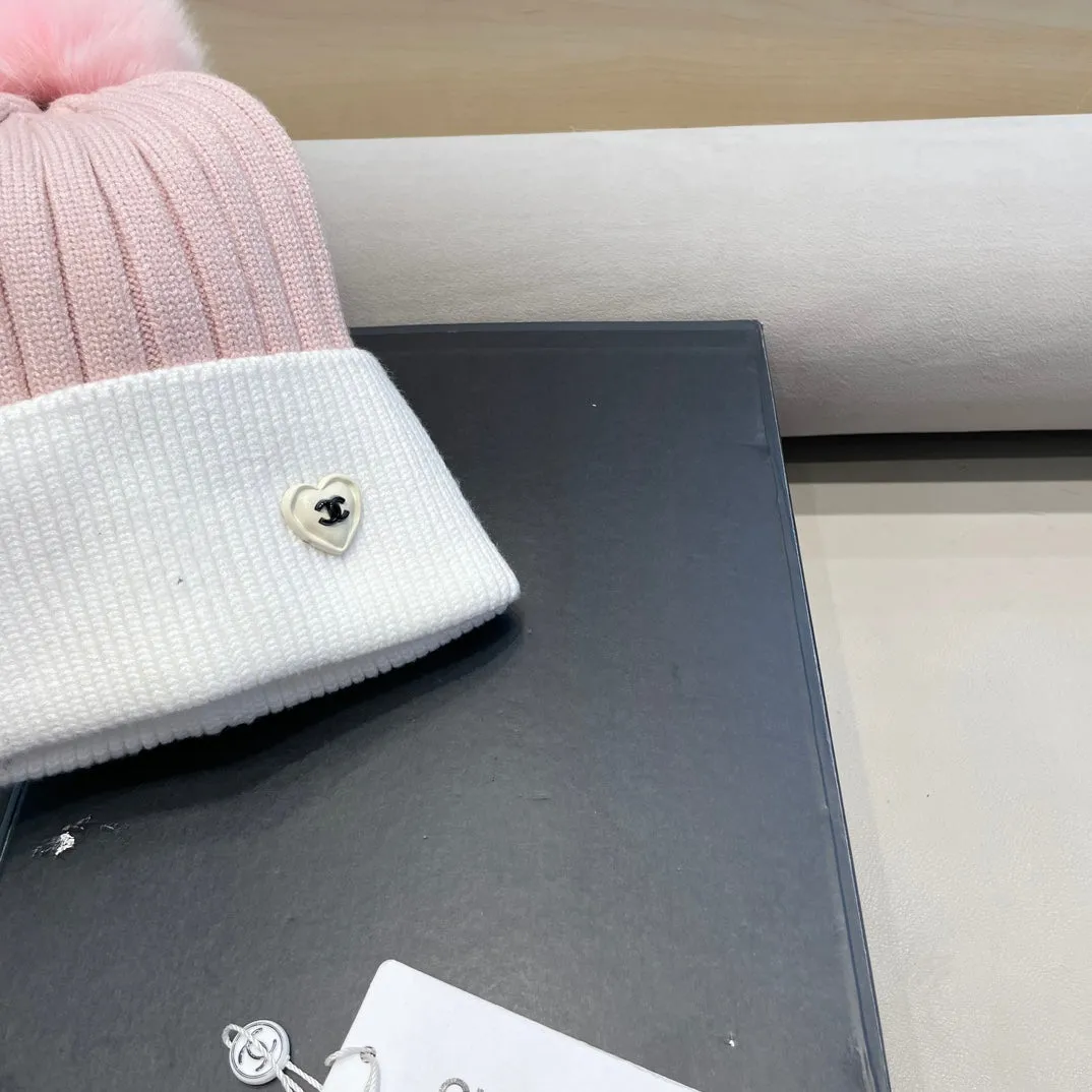 Beanie Hat In Baby Pink Mix White Wool 421051 view 7