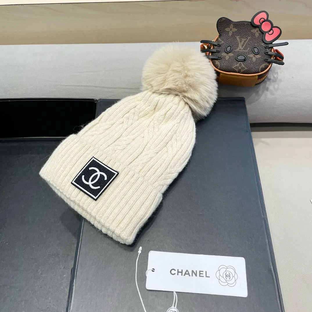 Beanie Hat In Beige Wool 422178 view 2