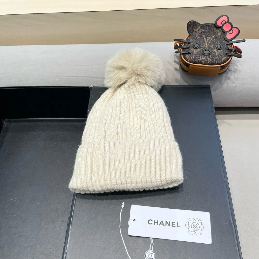 Beanie Hat In Beige Wool 422178 view 4