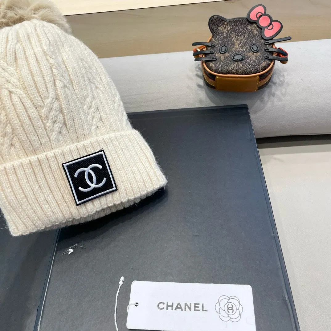 Beanie Hat In Beige Wool 422178 view 5