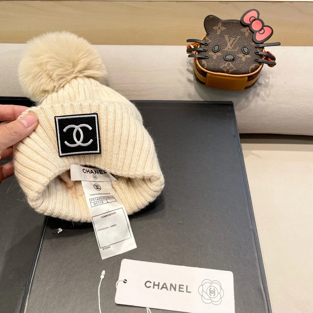 Beanie Hat In Beige Wool 422178 view 6