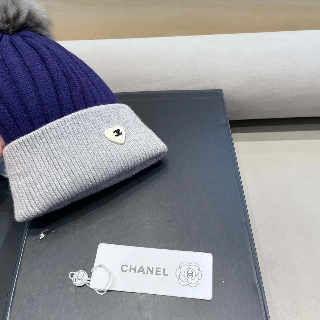 Beanie Hat In Berry Blue Mix Light Gray Wool 421052 view 5