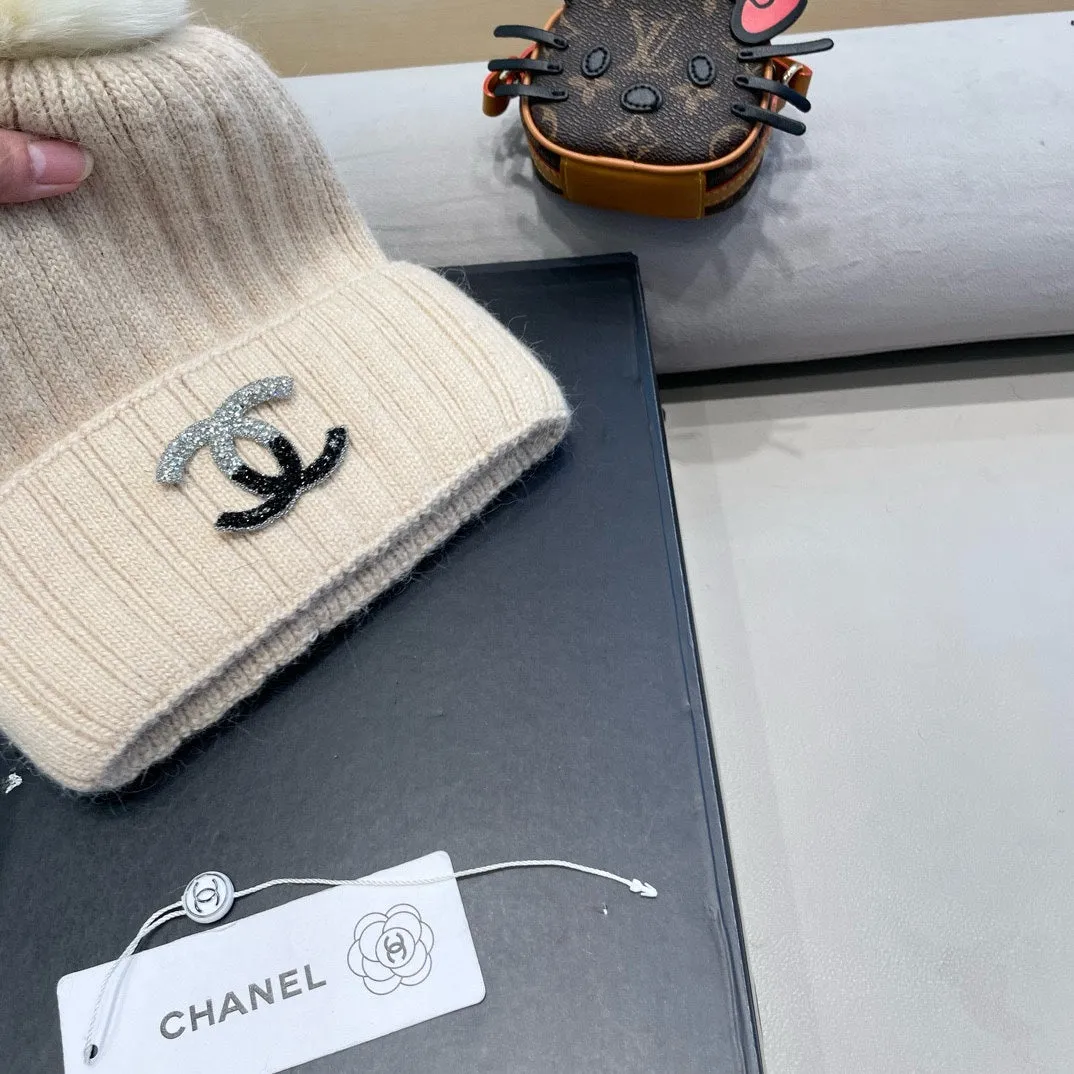 Beanie Hat In Bisque Beige Wool 426236 view 6