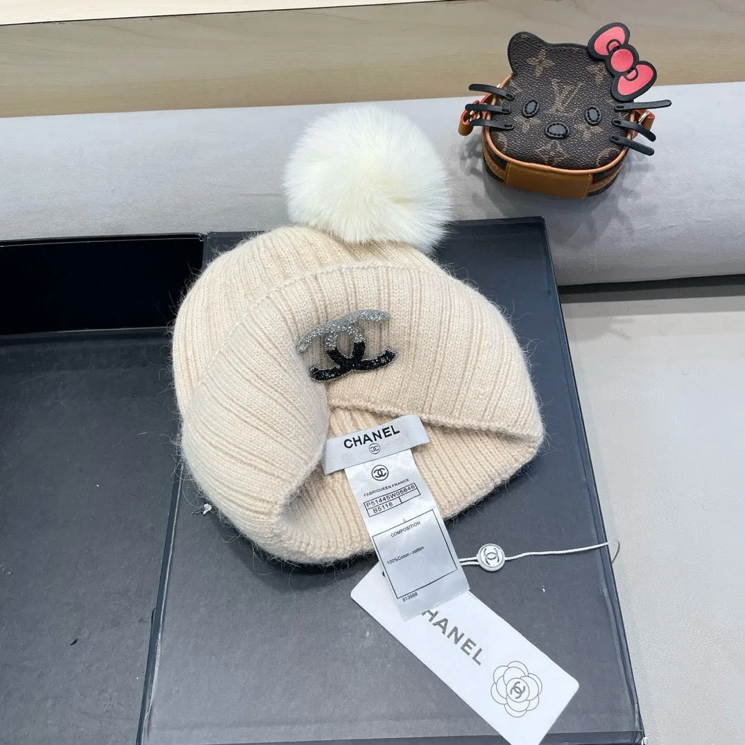 Beanie Hat In Bisque Beige Wool 426236 view 7