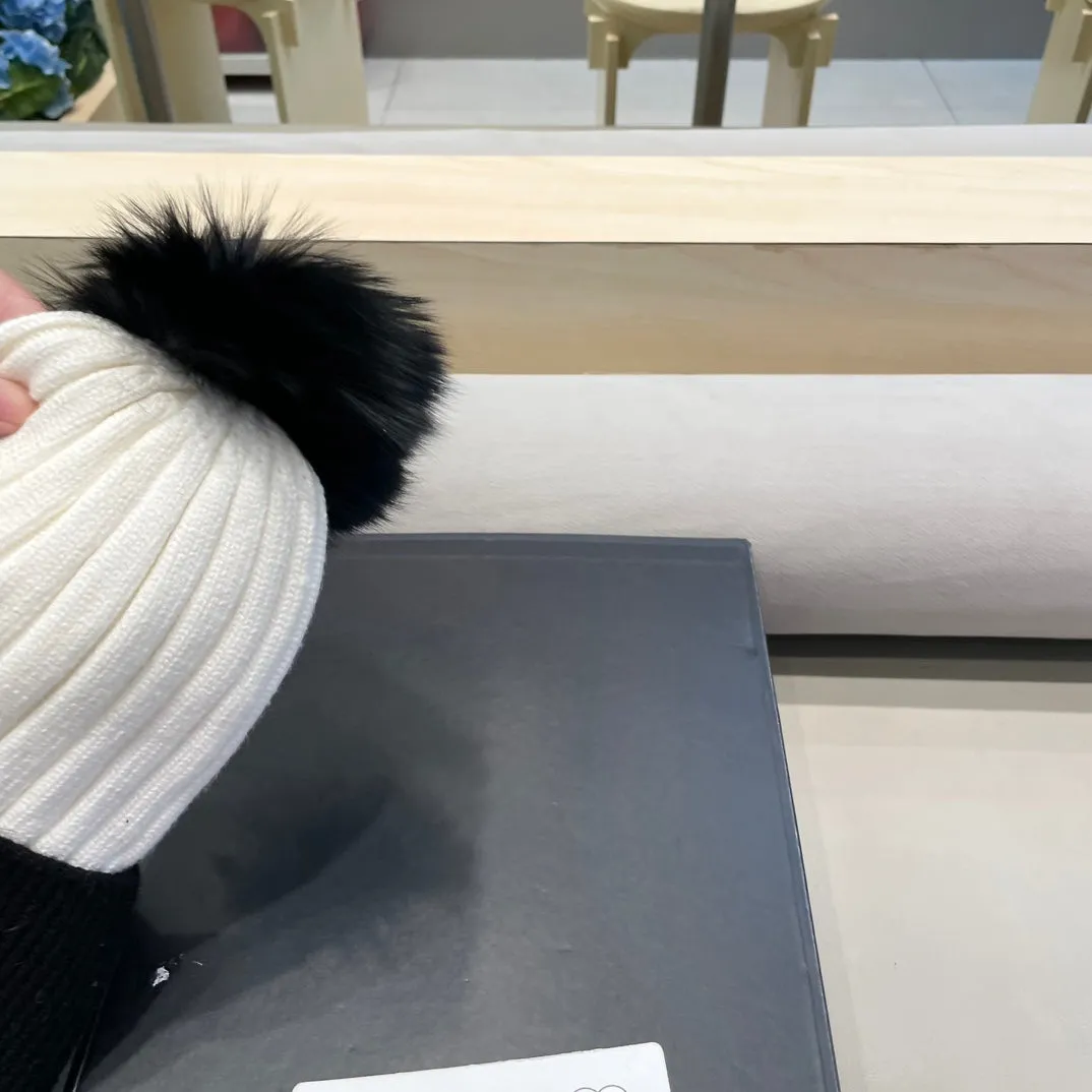Beanie Hat In Black Mix White Wool 421053 view 7
