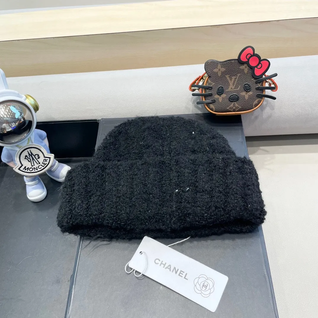 Beanie Hat In Black Wool 413326 view 2
