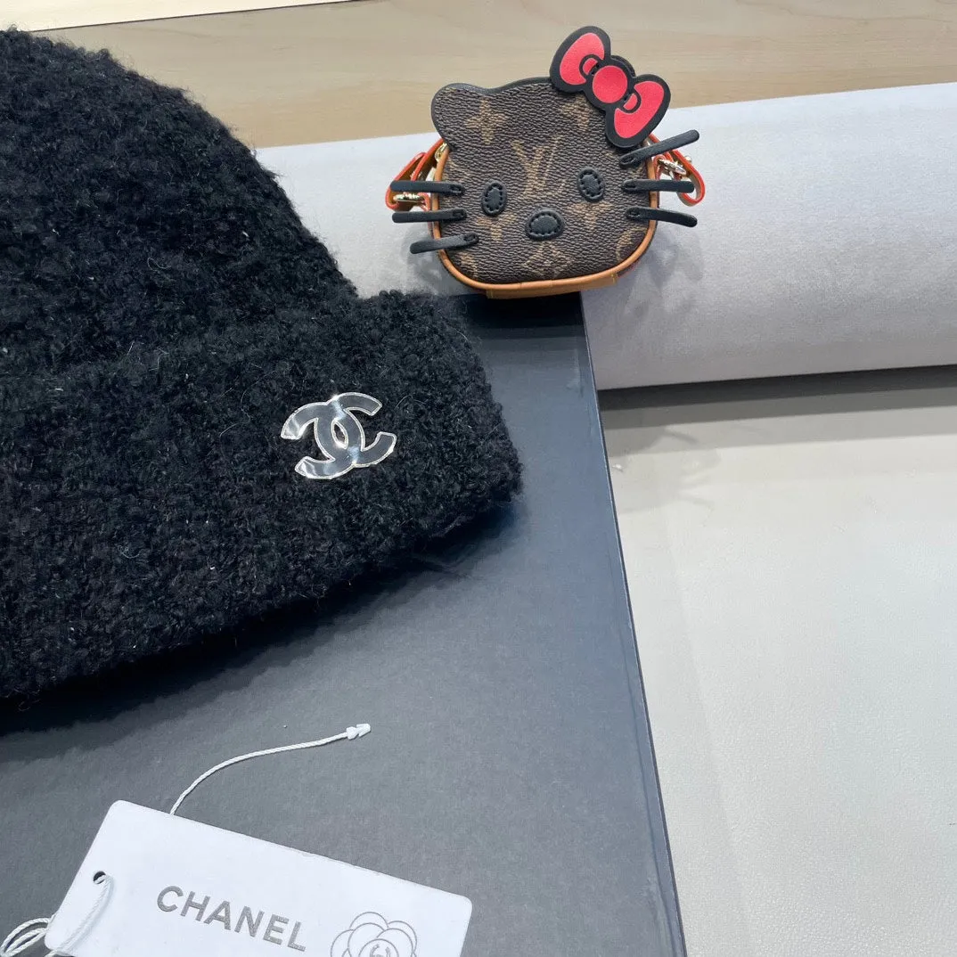 Beanie Hat In Black Wool 413326 view 6