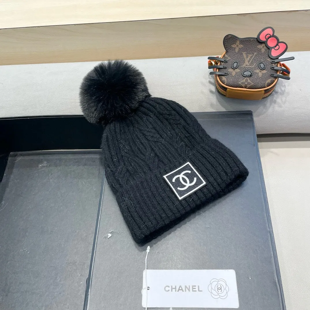 Beanie Hat In Black Wool 422174 view 3
