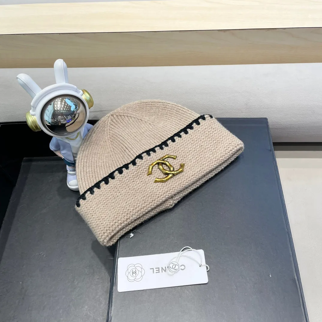 Beanie Hat In Camel Beige Wool 419781 view 2