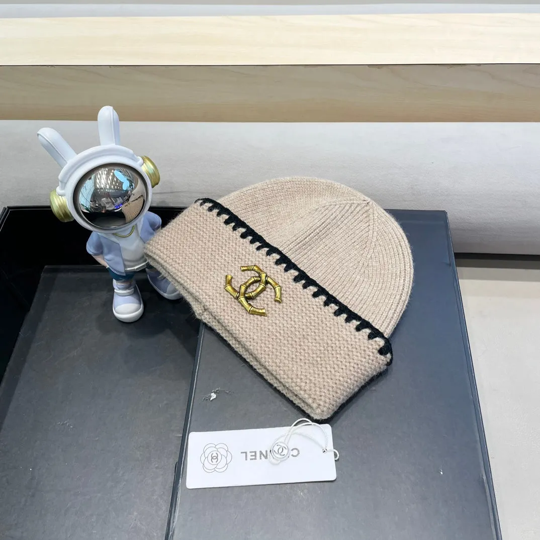 Beanie Hat In Camel Beige Wool 419781 view 3