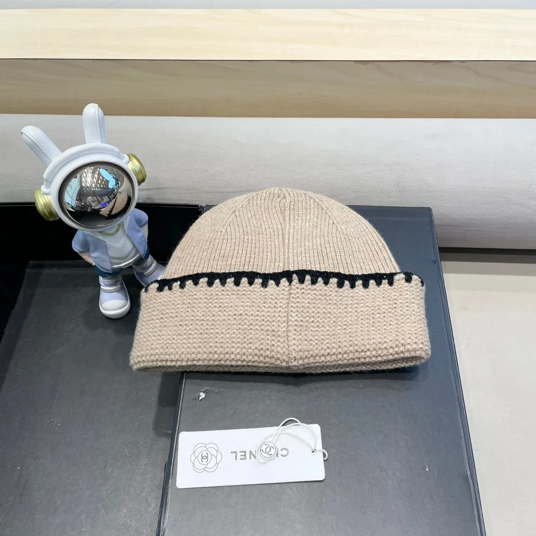 Beanie Hat In Camel Beige Wool 419781 view 4