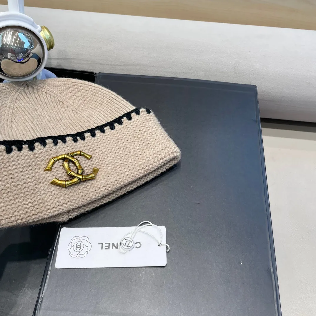 Beanie Hat In Camel Beige Wool 419781 view 5