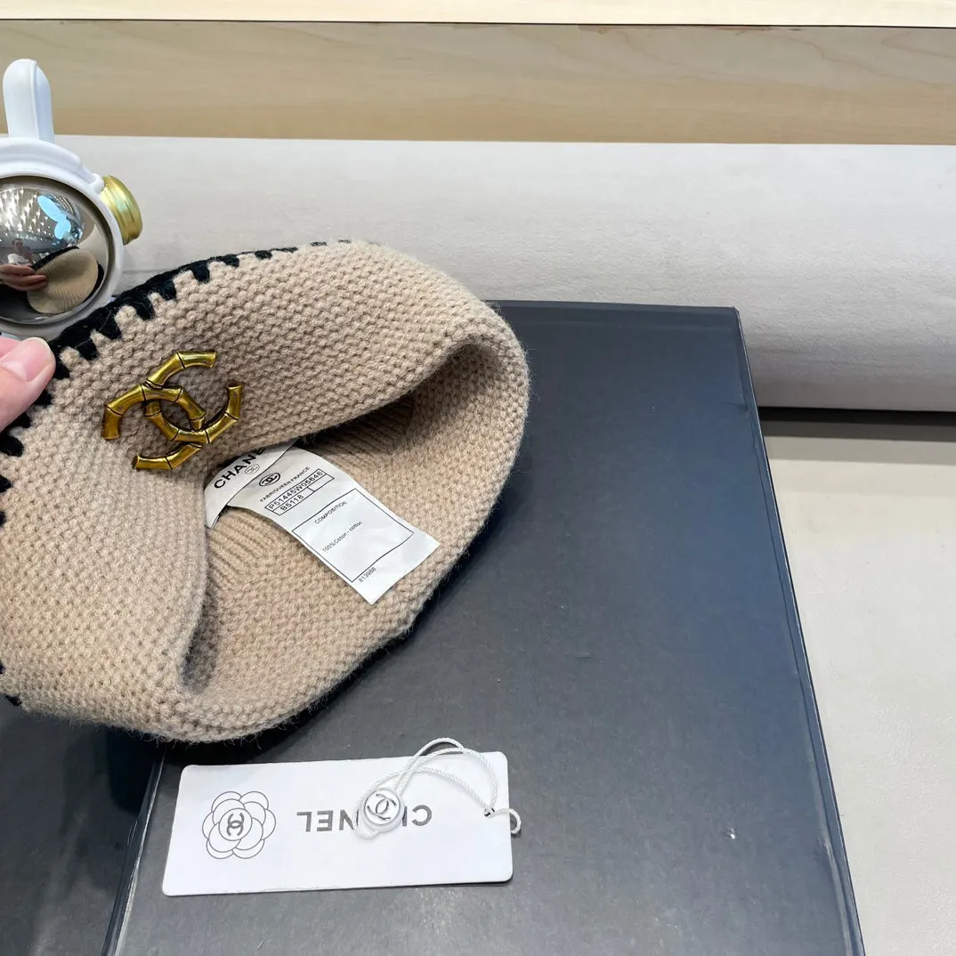 Beanie Hat In Camel Beige Wool 419781 view 6
