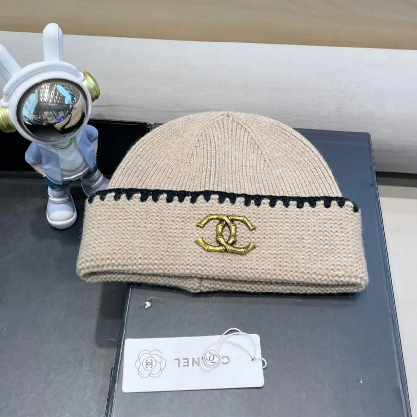 Beanie Hat In Camel Beige Wool 419781 view 8