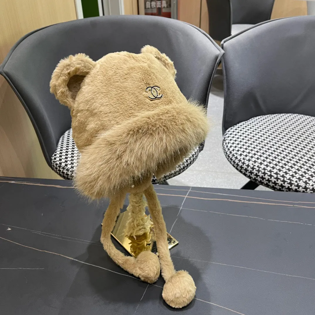 Beanie Hat In Camel Brown Fleece And Wool 433163 view 7