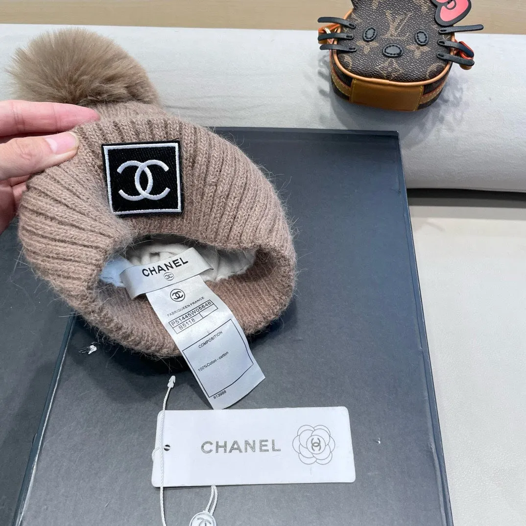 Beanie Hat In Light Brown Wool 422175 view 6