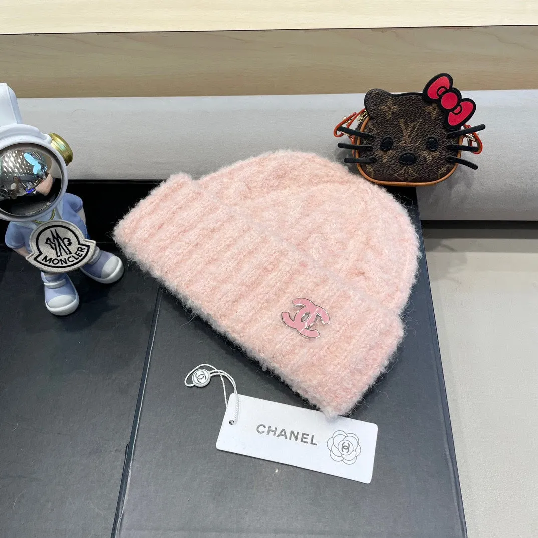 Beanie Hat In Light Pink Wool 413329 view 3