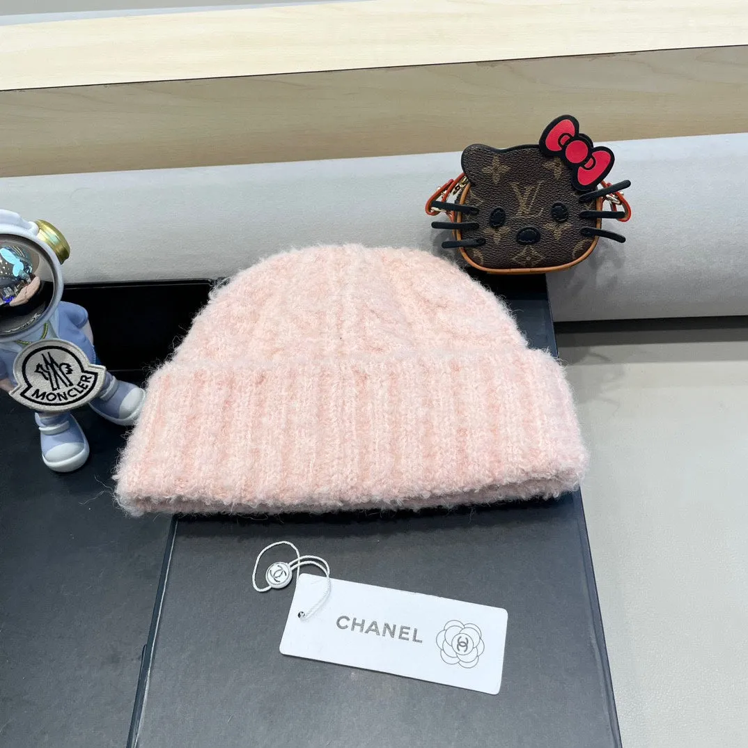 Beanie Hat In Light Pink Wool 413329 view 4