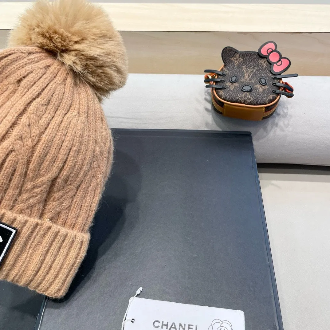 Beanie Hat In Sepia Tan Wool 422177 view 7
