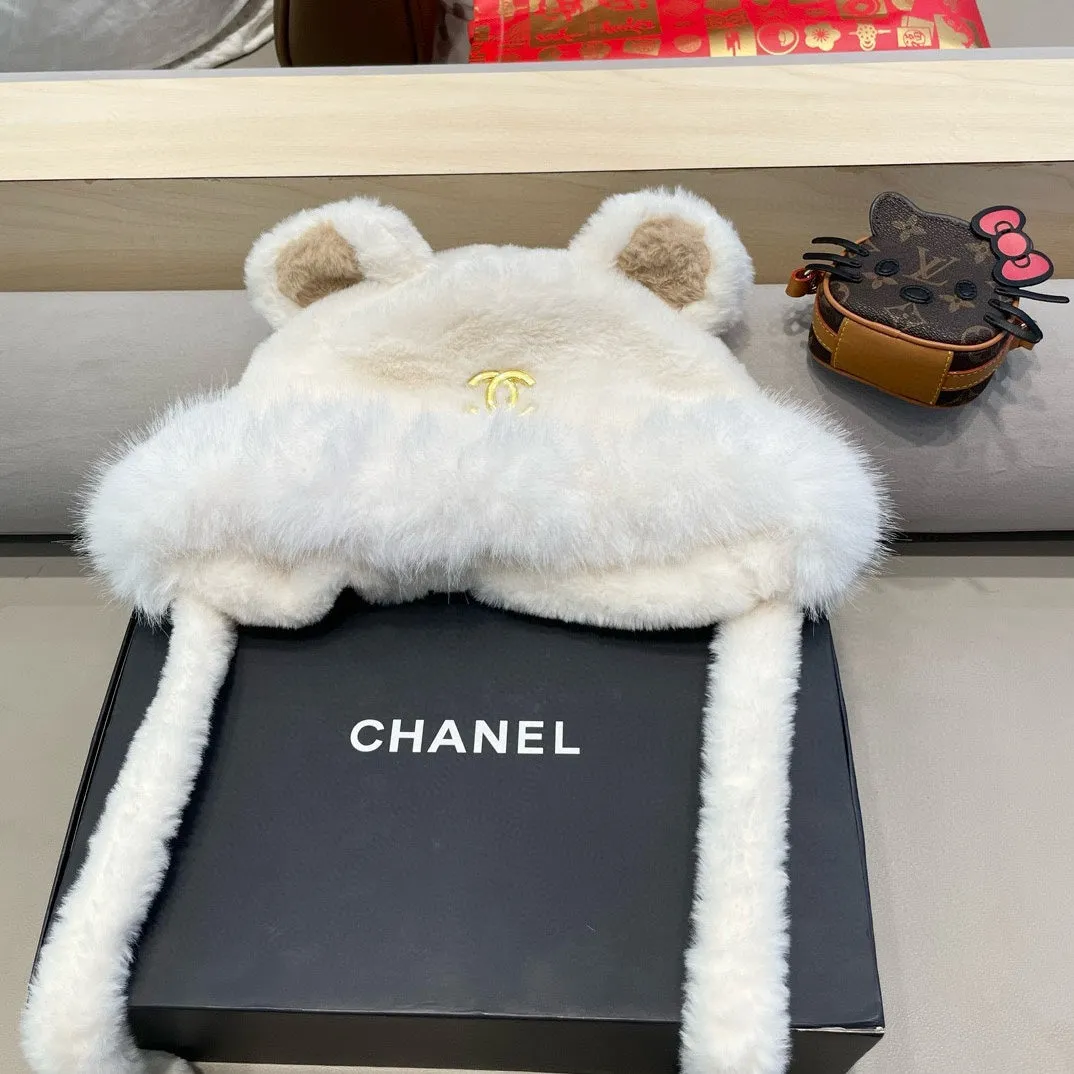 Beanie Hat In White Lamb Fur 426240 view 8