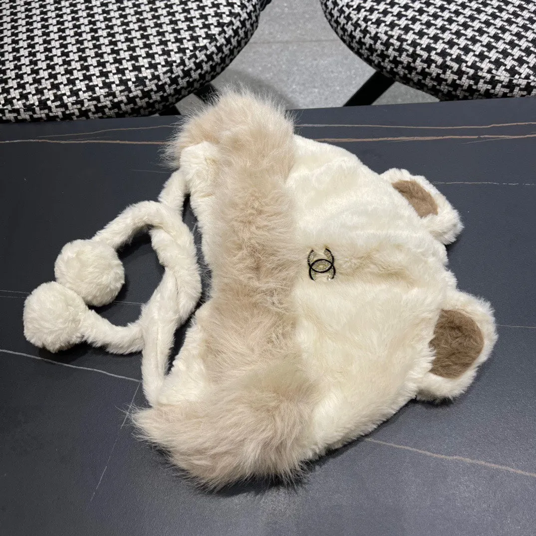Beanie Hat In White Linen Fleece And Wool 433165 view 6