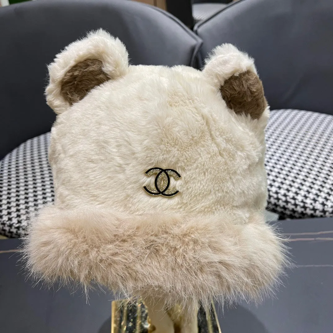 Beanie Hat In White Linen Fleece And Wool 433165 view 7